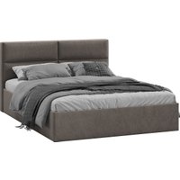 Кровать Трия Глосс универсальная с ПМ тип 1 140x200 (микровелюр Wellmart Latte)