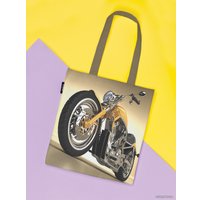 Сумка шоппер JoyArty Желтый мотоцикл ткань под лен bsh_18233