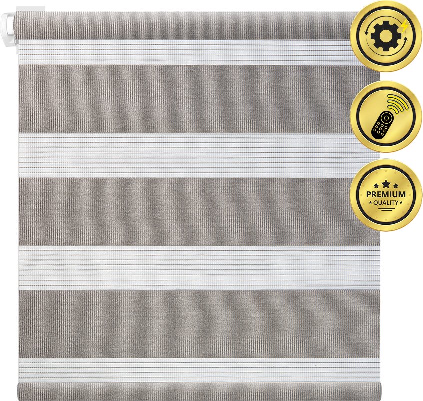 

Рулонная электроштора НеоФьюжен Баланс 130х250 правая (серый, белая фурнитура)