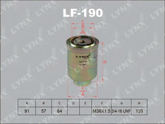 

Топливный фильтр LynxAuto LF190