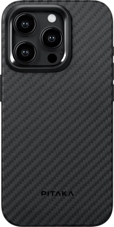 Чехол для телефона Pitaka MagEZ Case 4 для iPhone 15 Pro (1500D twill, черный/серый)