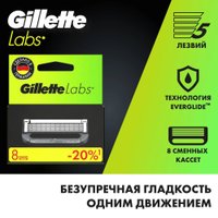 Сменные кассеты для бритья Gillette Labs (8 шт)