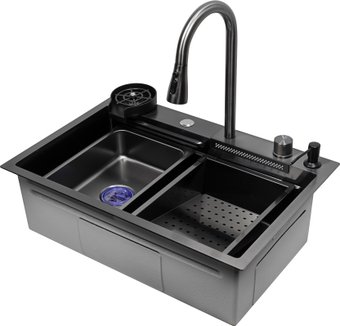 Кухонная мойка ARFEKA ECO AR 680*450 Black PVD Nano
