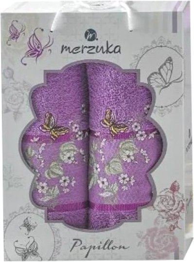 

Набор полотенец Merzuka Papillon 10169 (2 шт, в коробке, фиолетовый)