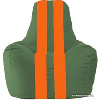 Кресло-мешок Flagman Спортинг С1.1-64 (тёмно-зелёный/оранжевый)
