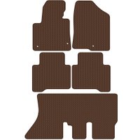 Комплект ковриков для авто Alicosta Hyundai Grand Santa Fe I (suv / DM) +3 ряд 2013 - 2018 (коричневый, сота)