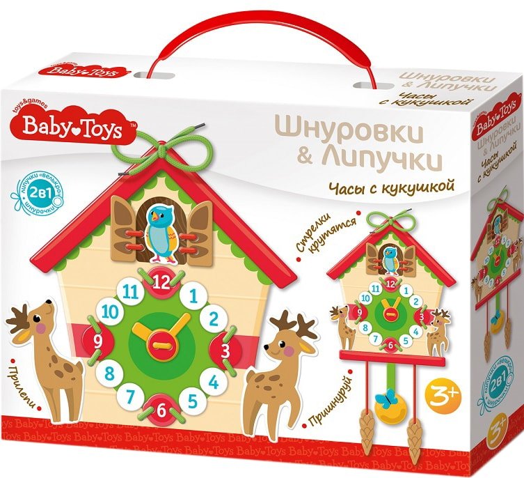 

Шнуровка Baby Toys Часы с кукушкой 02927