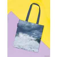 Сумка шоппер JoyArty Бушующие волны ткань под лен bsh_36952