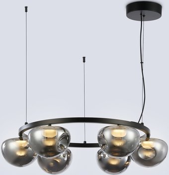 Подвесная люстра Ambrella light LH12003/6 BK/GD/SM (черный/золото/дымчатый)