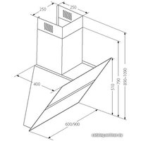 Кухонная вытяжка Akpo Venus 60 wk-9 (черный, 850 куб. м/ч)