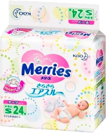 Трусики-подгузники Merries S (24 шт)