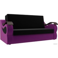 Диван Лига диванов Меркурий 120 106337 (микровельвет, черный/фиолетовый)
