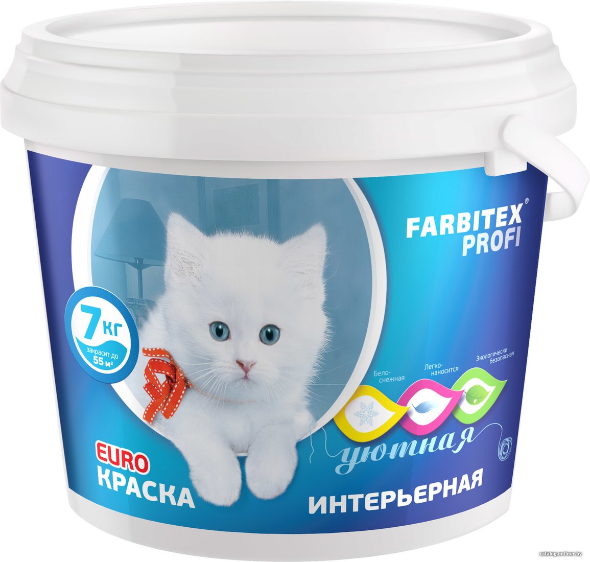 Краска Farbitex Profi Акриловая интерьерная 3 кг (белый)