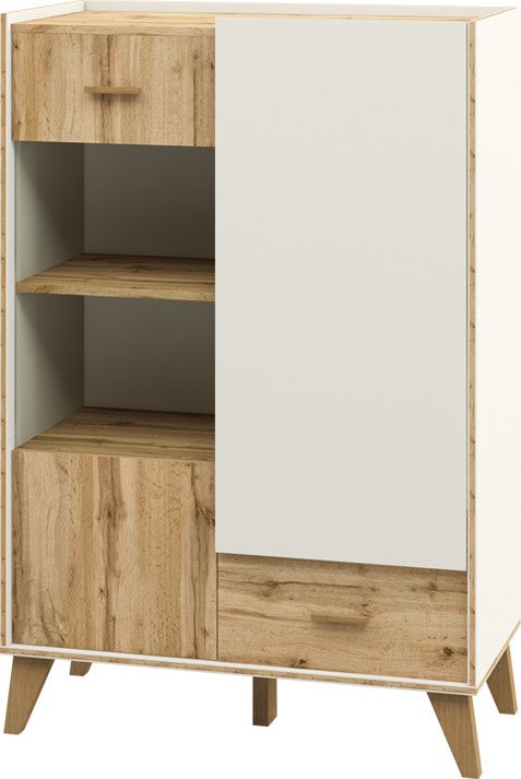 

Шкаф-витрина Elva Нодо NEM01HS-1D1V1S-810/400/1320 (01) (дуб вотан/белый)