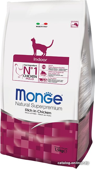 Сухой корм для кошек Monge Indoor Rich in Chicken 0.4 кг