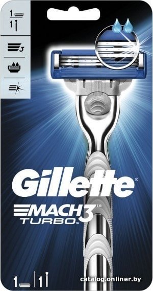 Бритвенный станок Gillette Mach3 Turbo 1 сменная кассета