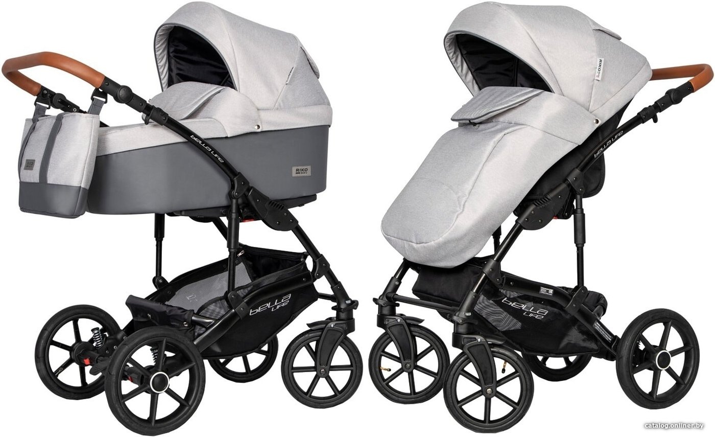 Универсальная коляска Riko Basic Bella Life (2 в 1, 01, grey fox)