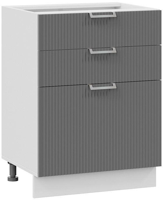 

Шкаф напольный Трия Кимберли 1Н6Я3 (белый/титан)