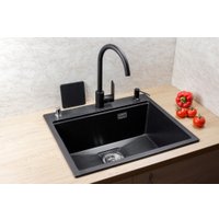 Кухонная мойка Marblan Comfort 60 (оникс, с сифоном и колландером)