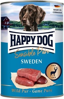 

Консервированный корм для собак Happy Dog Sensible Pure Sweden (с олениной) 400 г