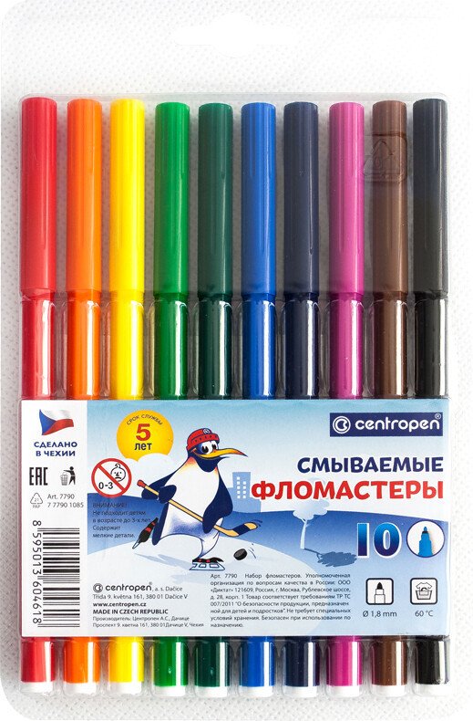 

Фломастеры Centropen Пингвины 77901085 (10 шт)