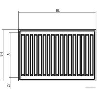 Стальной панельный радиатор Brugman Tип 22 300x100x1200 FEK220301201UBY (боковое подключение)
