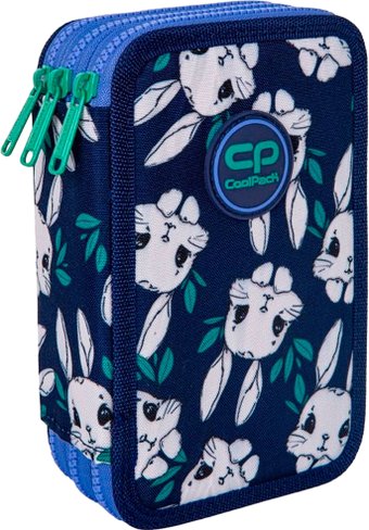 Пенал CoolPack Bunnyland F067704 с наполнением (темно-синий/белый)