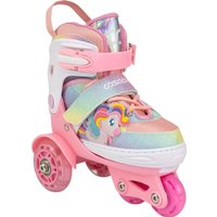 Роликовые коньки Cosmoride Fei + набор защиты (р-р 31-34, белый/розовый)