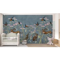 Фотообои ФабрикаФресок Зайцы в цветах Афреска 565270 (500x270)