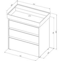  Aquanet Тумба под умывальник Nova Lite 75 302474 (дуб рустикальный)