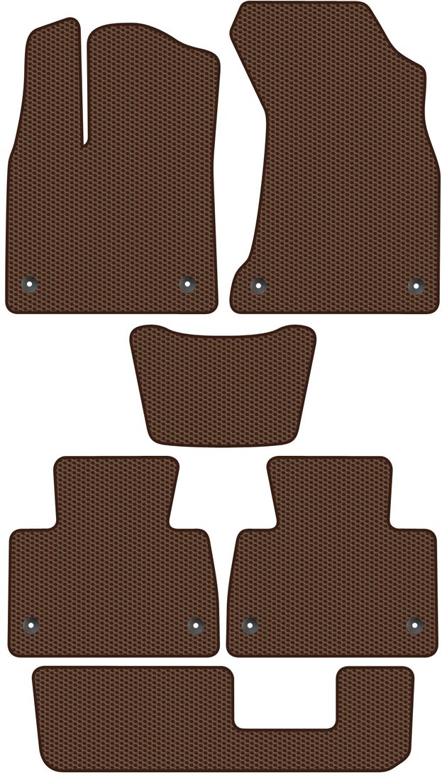 

Комплект ковриков для авто Alicosta Hongqi HS7 I (suv / CA6500T, CA6500T1, CA6501HA6T / 5 мест) 2018 - Н.В. +3 ряд (коричневый, сота)