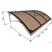 Козырек Импласт Кепка 1500х950 Тонированный (с сотовым поликарбонатом 4мм) в Витебске