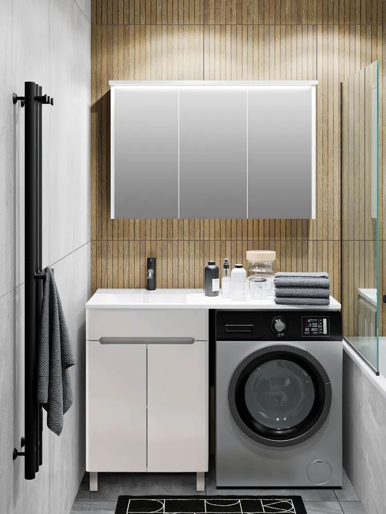 

Runo Тумба с умывальником Парма 60 + Гамма 120 лайт с правым крылом (напольная)