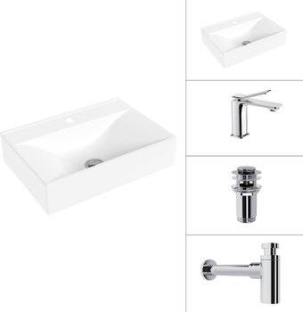 Умывальник Lauter 21855 + Allure 21C618С + сифон 21635CH + донный клапан 21190CH (хром)