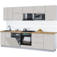 Готовая кухня Интерлиния Мила Gloss 2.9-ПМ2 (кашемир/кашемир/дуб бунратти)