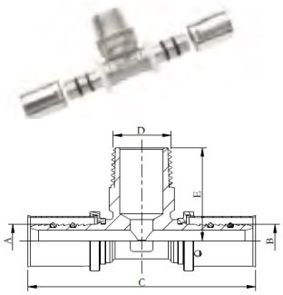 

Фитинг Rifeng F5-T1620x1/2x1620 (никель)