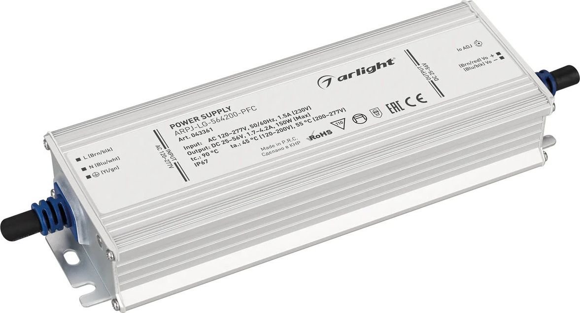 

Блок питания Arlight ARPJ-LG-564200-PFC (150W. 25-56V. 1.7-4.2A) 043361