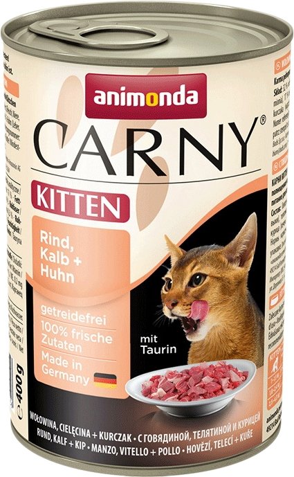 

Консервированный корм для кошек Animonda Carny Kitten с говядиной, телятиной и курицей 400 г