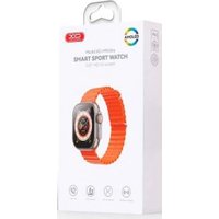 Умные часы XO M9 Ultra (серебристый, с оранжевым силиконовым ремешком)