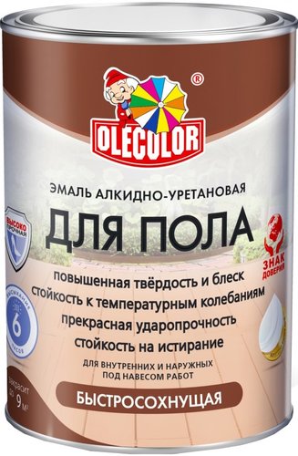 Эмаль Olecolor Для пола быстросохнущая 1.8 кг (красно-коричневый)