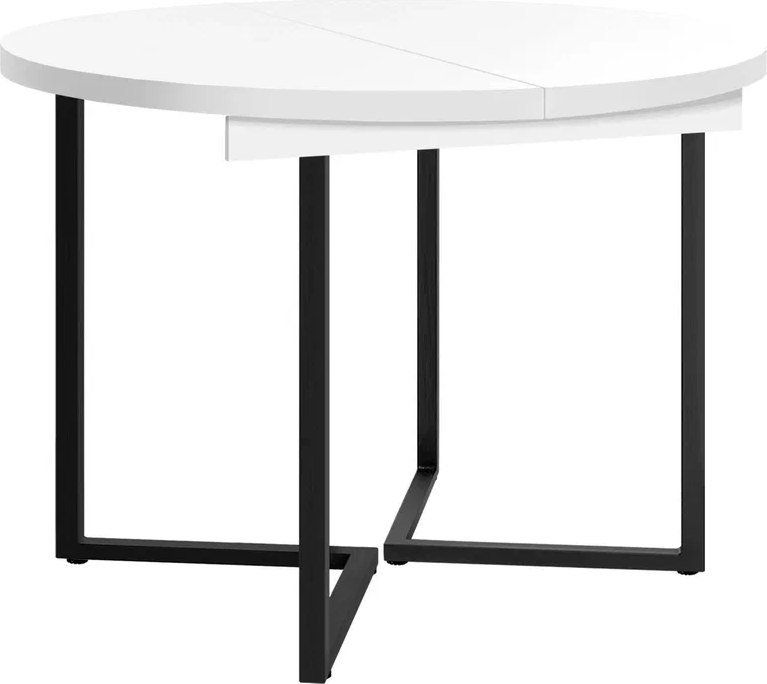 

Кухонный стол Millwood Лофт Лондон раздвижной D110-150x110x76 (белый/металл черный)