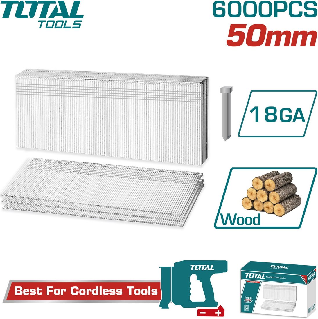 

Гвозди для пистолета Total TAC918506 (6000 шт)