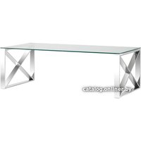 Журнальный столик Stool Group Кросс 120x60 ECT-008 (прозрачное стекло/сталь серебристый)