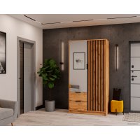 Шкаф распашной Мебель-АРС Нелли (дуб вотан/черный)