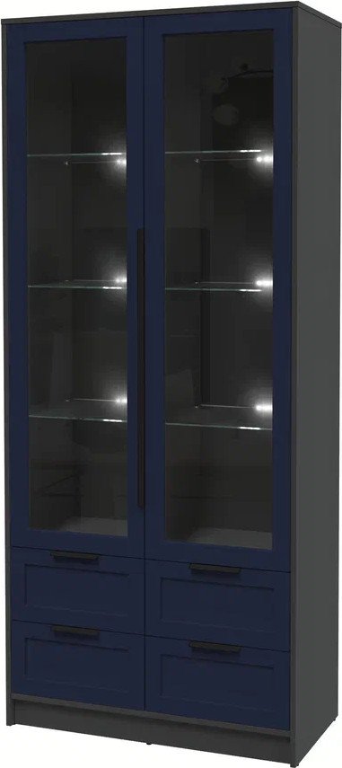 

Шкаф-витрина Интерлиния Концепт Тренд КТ-ШВ2 с подсветкой (антрацит/индиго)