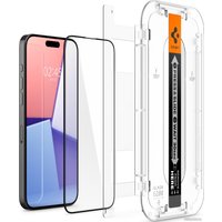 Защитное стекло Spigen Glass TR EZ Fit FC для iPhone 15 Pro AGL06899