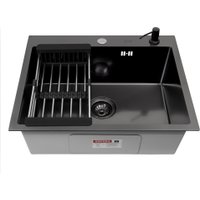 Кухонная мойка ARFEKA ECO AR мойка 600*500, коландер, дозатор Black Decor+ринзер