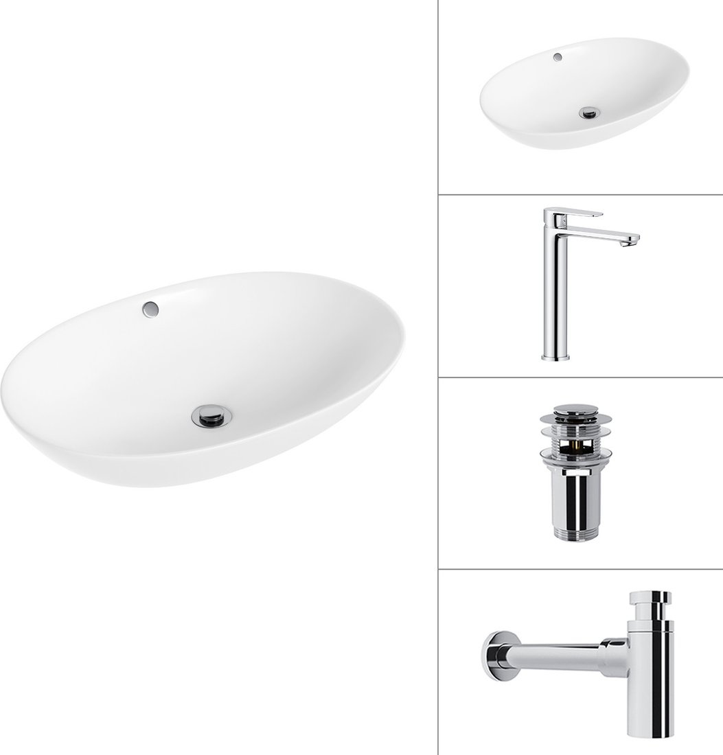 Умывальник Lauter 21709 + Moon 21СK81691C + сифон 21635CH + дон.клапан 21190CH (хром)