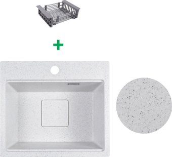 Кухонная мойка Marblan Comfort 48 (серый, с сифоном и колландером)