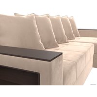 Угловой диван Лига диванов Дубай лайт правый 114151 (велюр бежевый)